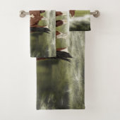 Bay and White Tobiano Paint Horse Print Badhandtuch Set (Insitu)
