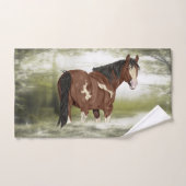 Bay and White Tobiano Paint Horse Print Badhandtuch Set (Handtuch)