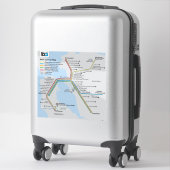 Bay Area BART-Zugnetzplan Aufkleber (Koffer)