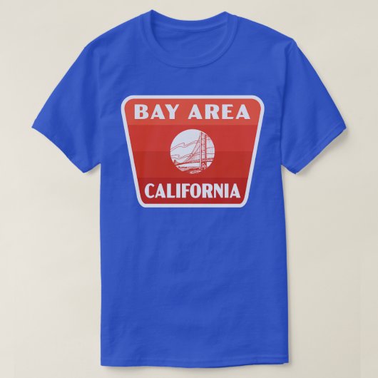 Bay Area California Retro Abzeichen Red T-Shirt (Design vorne)