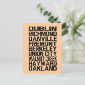 Bay Area East Bay Postcard Postkarte (Stehend Vorderseite)