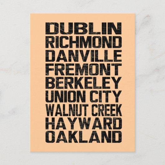 Bay Area East Bay Postcard Postkarte (Vorderseite)