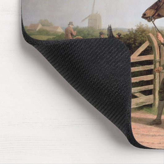 Bay Ascham ~ Ein Hengst führt durch ein Tor Mousepad (Ecke)