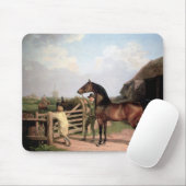 Bay Ascham ~ ein Hengst wird durch ein Tor geführt Mousepad (Mit Mouse)
