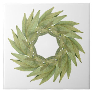 BAY BLÄTTER WREATH 6" Keramik Tile Fliese