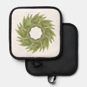 BAY BLÄTTER WREATH Pot Holder Topflappen (Vorderseite/Rückseite)