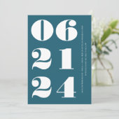 Bay Blue ist sauber, modern und minimalistisch Einladung (Stehend Vorderseite)