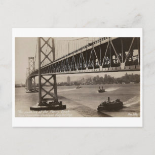 Bay Bridge, San Francisco, Kalifornien Vintage Postkarte
