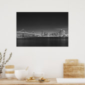 Bay Bridge San Francisco Schwarz-weiß Print Poster (Küche)
