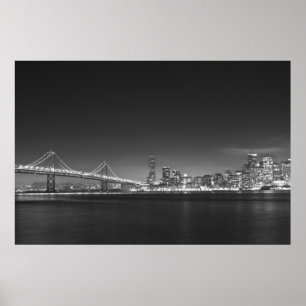 Bay Bridge San Francisco Schwarz-weiß Print Poster