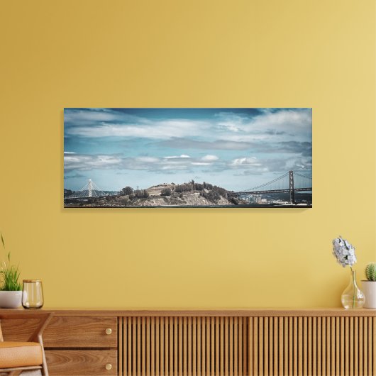 Bay Bridge Stretched Canvas Print Leinwanddruck (Insitu (Wohnzimmer))