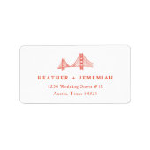 Bay Bridge Wedding Adressaufkleber (Vorne)