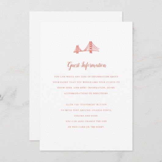 Bay Bridge Wedding Insert (Vorne/Hinten)