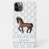 Bay Brown Trotting Horse Niedlicher Cartoon Illust Case-Mate iPhone Hülle (Rückseite)
