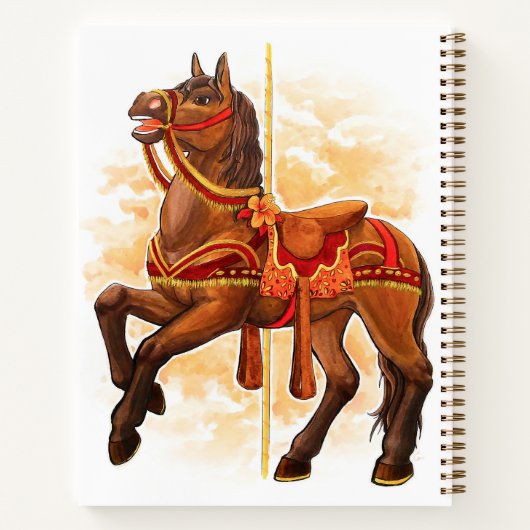Bay Carousel Horse Notebook Notizblock (Rückseite)