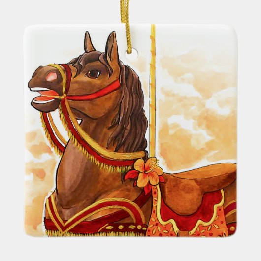 Bay Carousel Horse Ornament (Vorderseite)