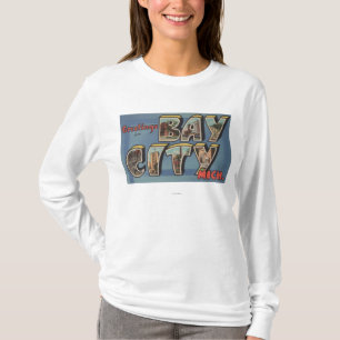 Bay-City, Michigan - große Buchstabe-Szenen T-Shirt