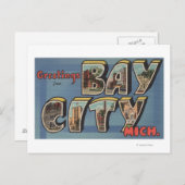 Bay City, Michigan - Große Buchstabenszenen Postkarte (Vorne/Hinten)