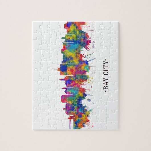 Bay City Michigan Skyline Puzzle (Vertikal)