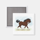 Bay Clydesdale Horse Magnet (Vorderseite/Rückseite)