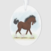 Bay Clydesdale Horse Ornament (Vorderseite)
