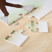 Bay Clydesdale Pferdezuchtreiter Puzzle (Seite)