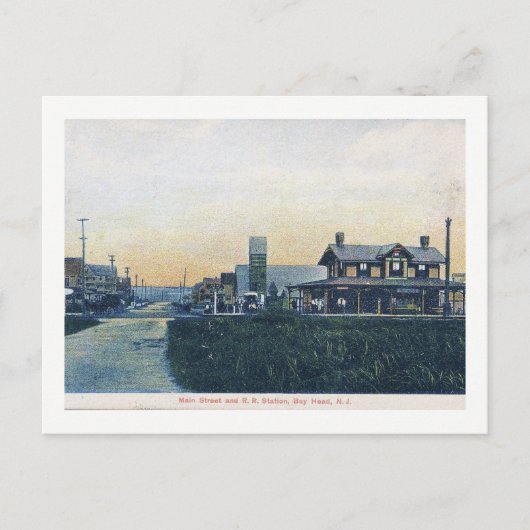Bay Head, New Jersey, Main St, Vintag Postkarte (Vorderseite)