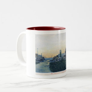 Bay Head, New Jersey, Main St, Vintage auf Deutsch Zweifarbige Tasse