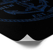 Bay Head New Jersey Schiffsanker-Abzeichen-Design Poster (Ecke)
