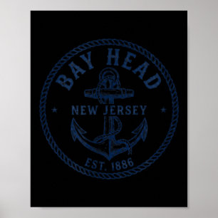 Bay Head New Jersey Schiffsanker-Abzeichen-Design Poster