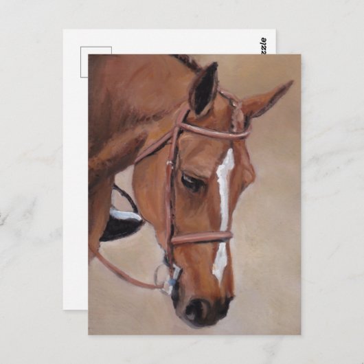 Bay Horse Animal Art Postcard Postkarte (Vorne/Hinten)