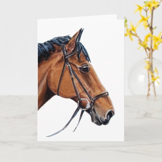 Bay Horse Blank Karte (Gelbe Blume)