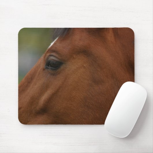 Bay Horse Closeup Mousepad (Mit Mouse)