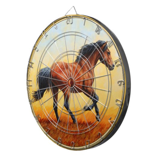 Bay Horse Galloping Dartscheibe (Vorderseite rechts)