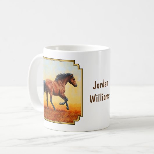 Bay Horse Galloping Kaffeetasse (Vorderseite Links)