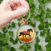 Bay Horse Galloping Schlüsselanhänger (Hand)