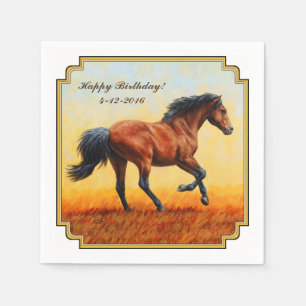 Bay Horse Galloping Serviette