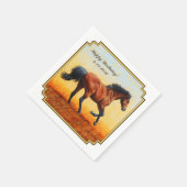Bay Horse Galloping Serviette (Ecke)