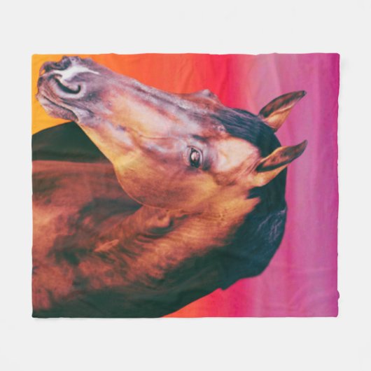 Bay Horse Gradient Fleecedecke (Vorderseite (Horizontal))
