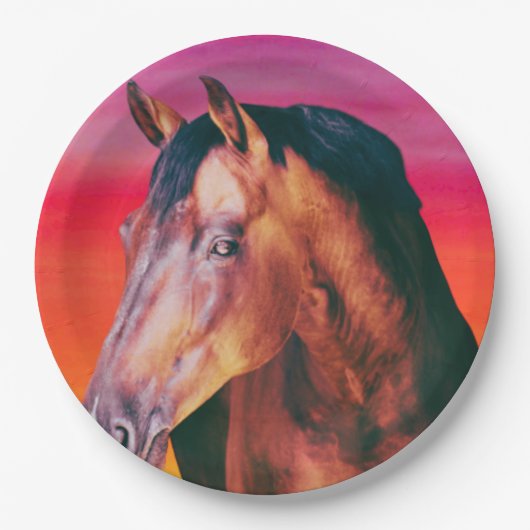 Bay Horse Gradient Pappteller (Vorderseite)