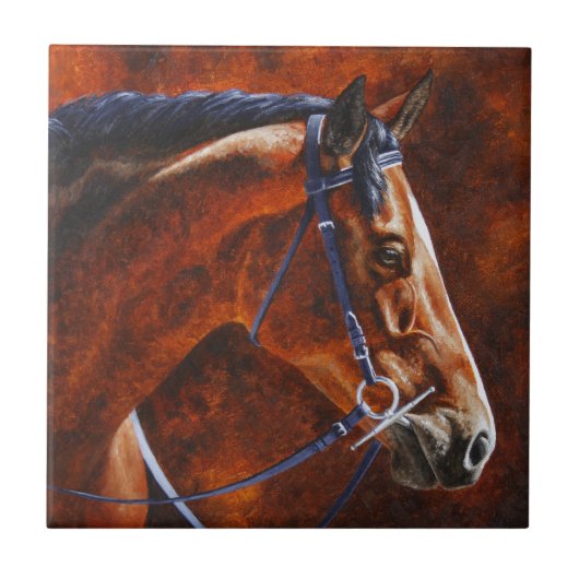 Bay Horse Hanoverian Warmblut Fliese (Vorderseite)
