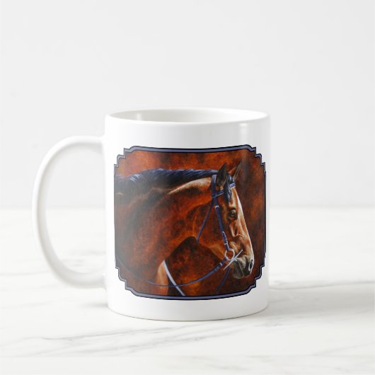 Bay Horse Hanoverian Warmblut Kaffeetasse (Links)