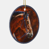 Bay Horse Hanoverian Warmblut Keramik Ornament (Rechts)
