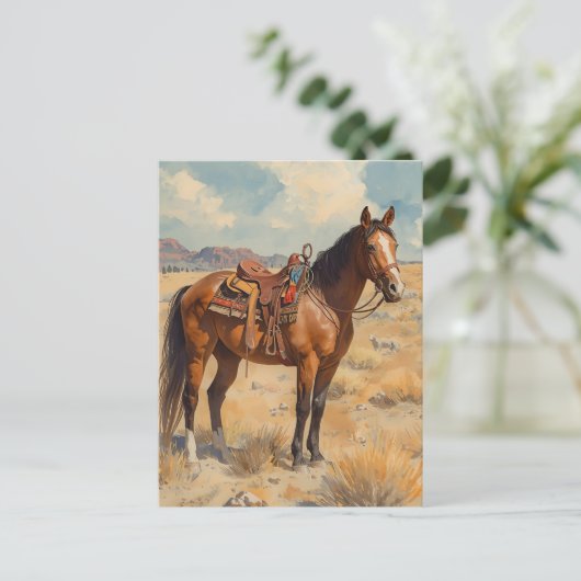 Bay Horse in der Wüste im Südwesten Postkarte (Stehend Vorderseite)
