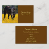 Bay Horse in einem Feld gelber Blumen Visitenkarte (Vorne/Hinten)