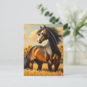 Bay Horse in Sonnenbrille Postkarte (Stehend Vorderseite)