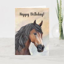 Bay Horse mit Blaze Happy Birthday