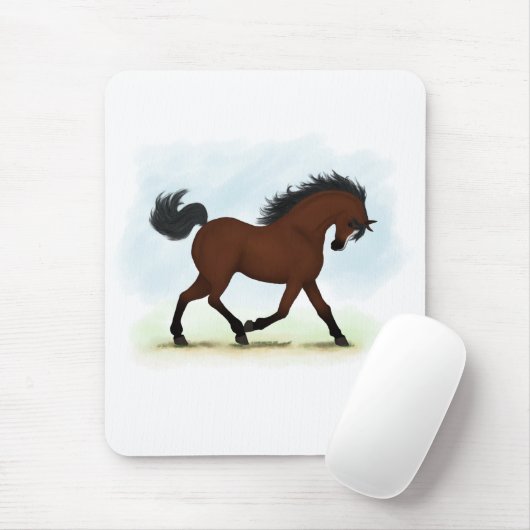 Bay Horse mit Blaze Mousepad (Mit Mouse)