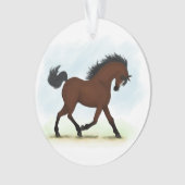Bay Horse mit Blaze Ornament (Vorderseite)