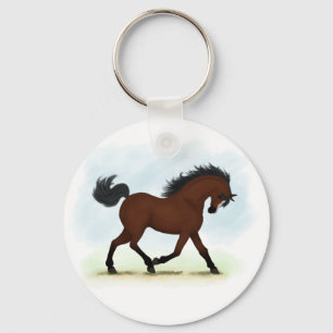 Bay Horse mit Blaze Schlüsselanhänger